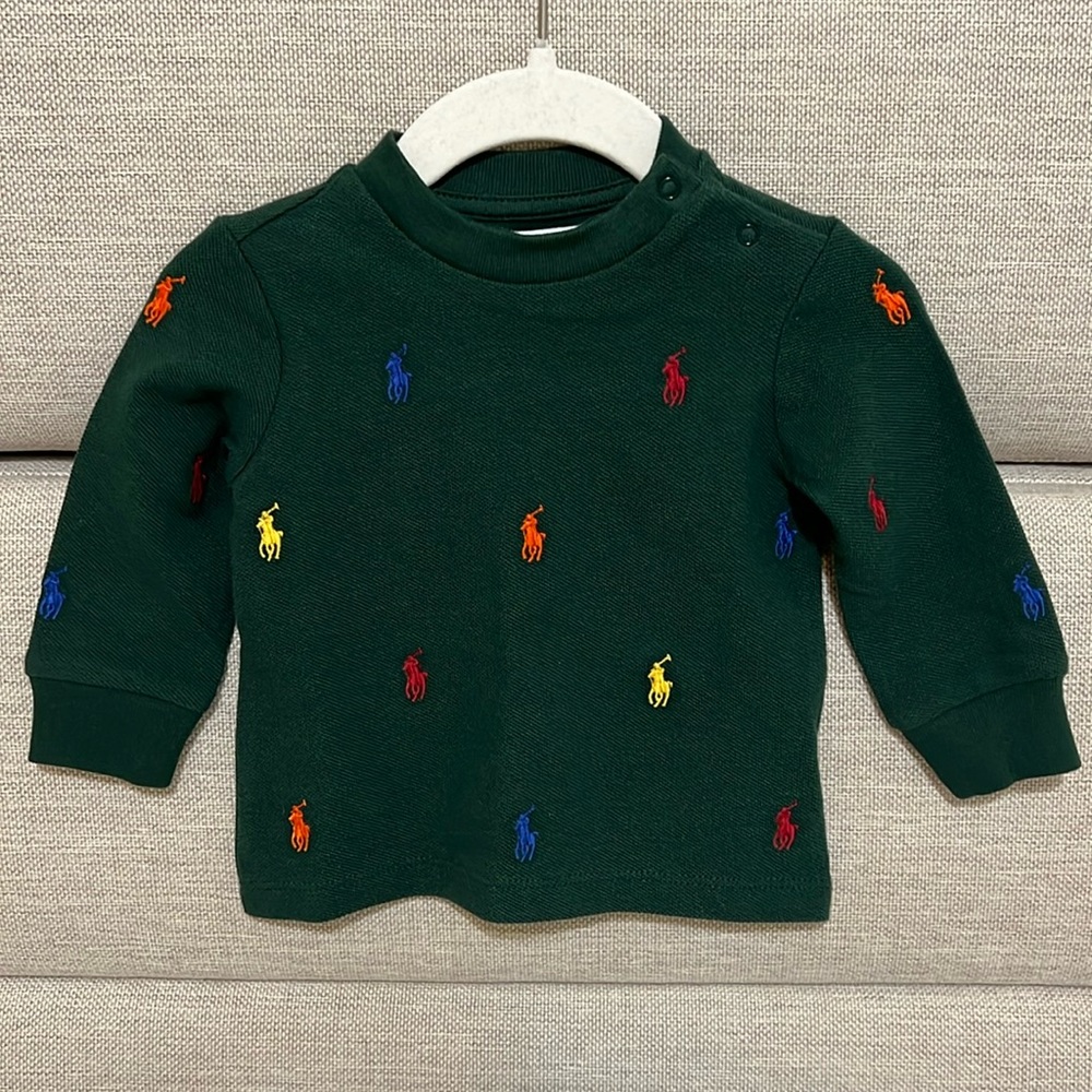 Polo Pony Cotton Mesh Long-Sleeve Tee